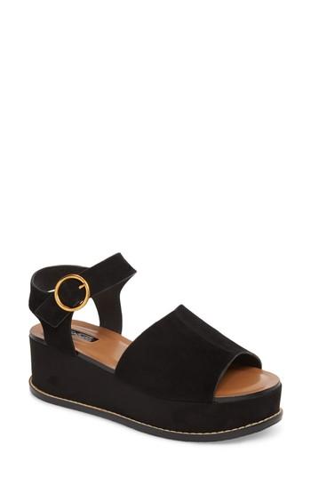 Women's Topshop Wow Platform Wedge Sandal .5us / 36eu - Black