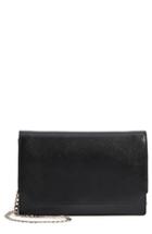 Women's Nordstrom Hunter Saffiano Leather Wallet On A Chain - Black