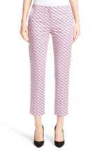 Women's Armani Collezioni Print Stretch Cotton Ankle Pants Us / 40 It - Red