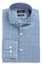 Men's Boss Mark Sharp Fit Easy Iron Check Dress Shirt .5 R - Blue/green