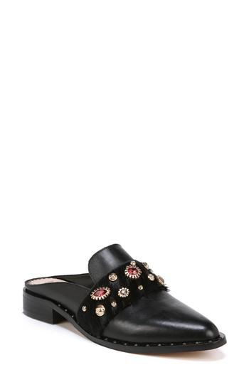 Women's Sam Edelman Laird Genuine Calf Hair Trim Loafer Slide M - Black
