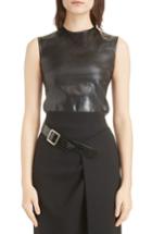 Women's Givenchy Faux Leather Tank Top Us / 36 Fr - Black