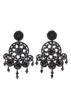 Women's Oscar De La Renta Beaded Statement Clip Earrings