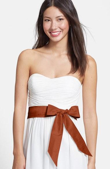 Women's L. Erickson Silk Charmeuse Obi Sash, Size - Copper
