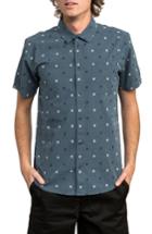 Men's Rvca And Sons Geo Pattern Woven Shirt - Blue