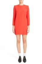 Women's Givenchy Exaggerated Shoulder Crepe Back Satin Shift Dress Us / 36 Fr - Red