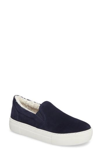 Women's Jslides Arpel Faux Fur Lined Slip-on Sneaker M - Blue
