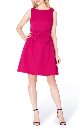Petite Women's Tahari Bow Fit & Flare Dress P - Pink