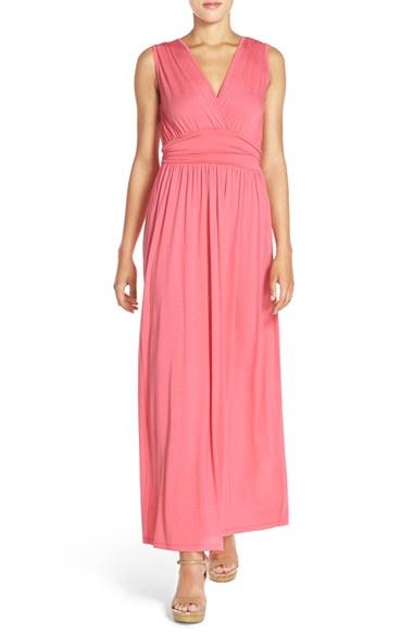 Women's Fraiche By J Surplice Jersey Maxi Dress