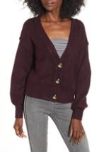 Women's Topshop Horn Button Crop Cardigan Us (fits Like 16-18) - Green