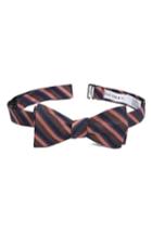 Men's Calibrate Stripe Silk Bow Tie, Size - Orange