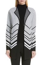 Women's St. John Collection Chevron Jacquard Sweater Jacket - Black
