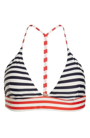 Women's J.crew Stripe Banded T-back Bikini Top