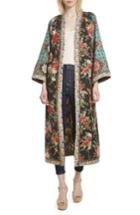Women's Alice + Olivia Lynn Mixed Print Long Kimono /small - Black