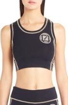 Women's Fendi Logo Side Stripe Sports Bra Us / 40 It - Black