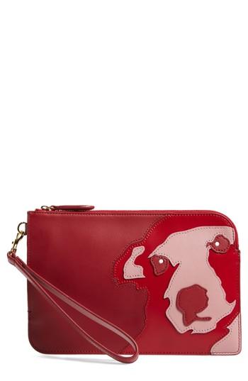 Diane Von Furstenberg Medium Leather Zip Pouch - Purple