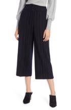 Women's Halogen Stripe Wide Leg Crop Suit Pants - Blue