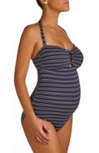 Women's Pez D'or San Marino Striped One-piece Maternity Swimsuit - Blue