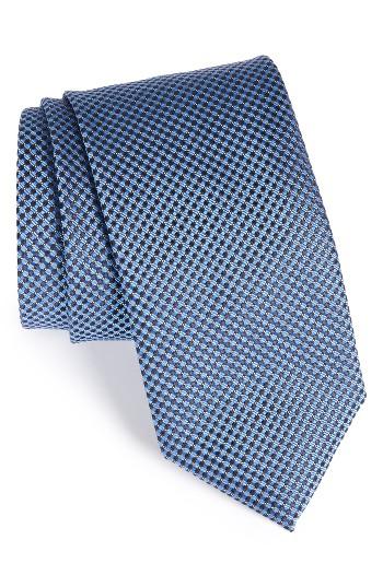 Men's Canali Grid Silk Tie, Size X-long - Blue