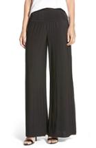 Women's Nic+zoe 'feel Good' Foldover Waist Textured Knit Pants - Black