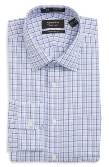 Men's Nordstrom Men's Shop Smartcare(tm) Traditional Fit Plaid Dress Shirt .5 X 32 - Purple
