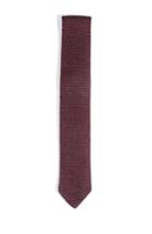 Men's Hook + Albert Solid Knit Silk Tie, Size - Burgundy