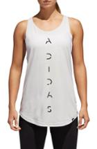 Women's Adidas Vertical Logo Essential Tank - White