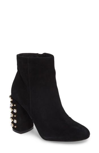 Women's Steve Madden Yvette Embellished Bootie .5 M - Black