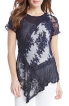 Women's Karen Kane Mix Lace Panel Top - Blue