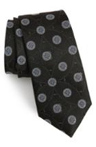 Men's Nordstrom Men's Shop Murray Medallion Silk Tie, Size - Black