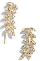Women's Baublebar Crystal Leaf Drop Earrings