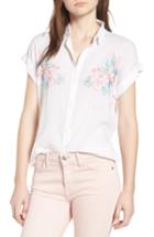 Women's Rails Whitney Embroidered Linen Blend Shirt - White