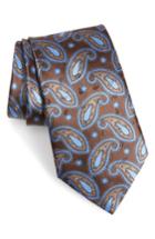 Men's Ermengildo Zegna Paisley Silk Tie, Size - Brown