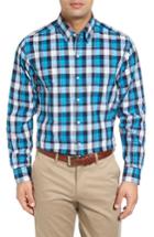Men's Cutter & Buck Blue Lake Plaid Sport Shirt