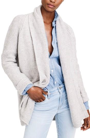 Women's J.crew Cedar Long Open Cardigan - Grey