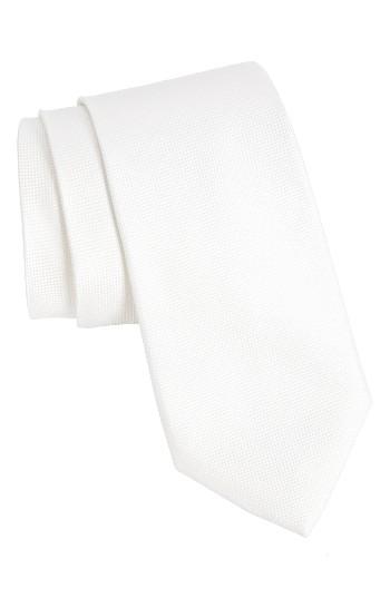 Men's Nordstrom Men's Shop Solid Silk Tie, Size - White