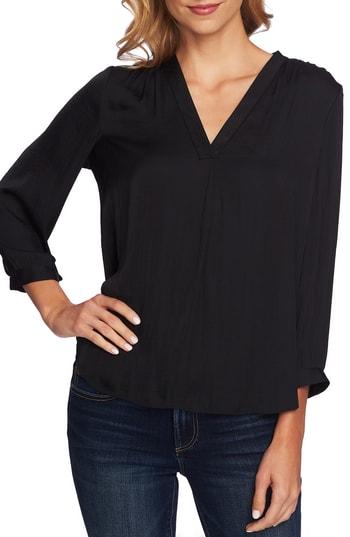 Women's Vince Camuto Rumple Fabric Blouse - Black