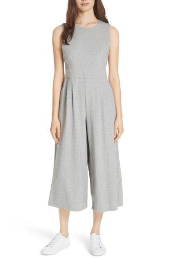 Women's Eileen Fisher Crop Cotton Knit Jumpsuit, Size - Grey