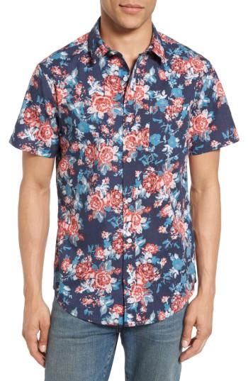 Men's 1901 Wallpaper Floral Print Shirt - Blue