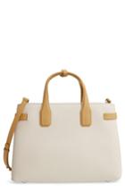 Burberry Medium Banner Leather Tote - Ivory