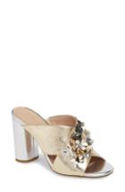 Women's Bcbg Fabia Sequin Flower Embellished Mule M - Metallic