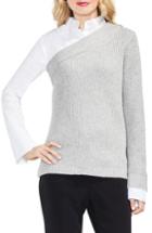 Women's Vince Camuto Mix Media Layered Sweater, Size - Grey