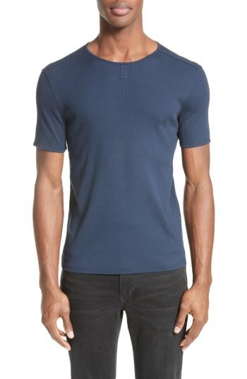 Men's John Varvatos Collection Ribbed Crewneck T-shirt, Size - Blue
