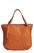 Sole Society Adelaine Studded Faux Leather Tote - Brown