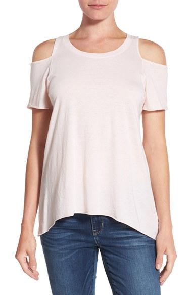 Women's Lamade Cold Shoulder Short Sleeve Tee - Pink
