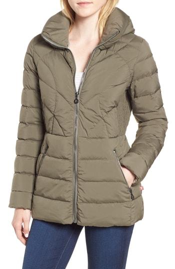 Women's Bernardo Microtouch Pillow Down & Feather Fill Jacket - Green