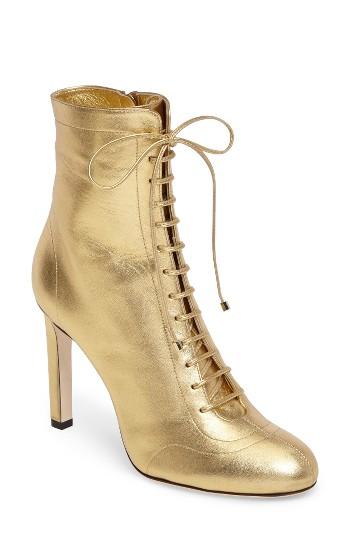 Women's Jimmy Choo Daize Lace Up Bootie Us / 35eu - Metallic