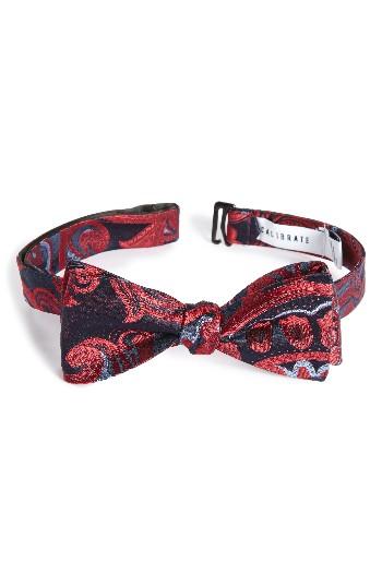 Men's Calibrate Paisley Silk Bow Tie, Size - Red