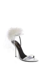 Women's Saint Laurent Inez Embellished Ankle Strap Sandals Us / 35eu - White