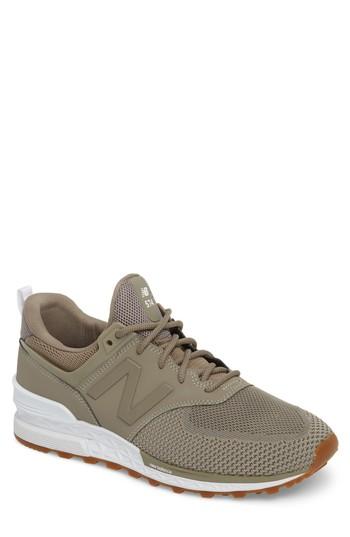 Men's New Balance 574 Engineered Mesh Sneaker D - Green